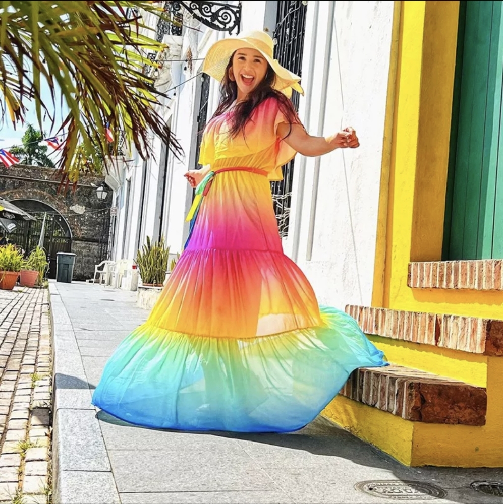 NWT Rainbow Ombre Boho Maxi Summer Dress S: Sm-Med - Picture 7 of 14